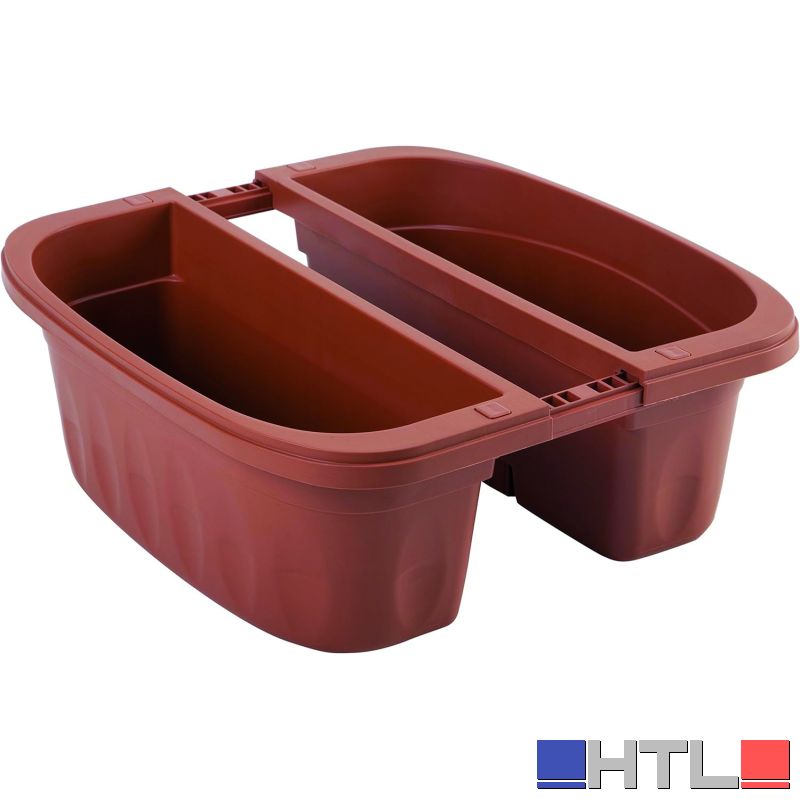 Bama FIORIERA RETTANGOLARE DOPPIA KLUNIA Col. Terracotta cm. 40x19,8x18,5 h