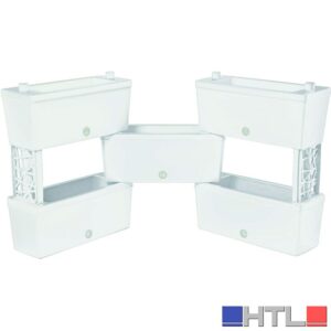 Bama KIT FIORIERA RETTANGOLARE BRICK 5 PZ. Col. Panna cm. 60x23x27 h