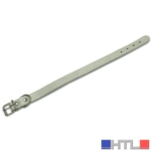 Utilia Pet COLLARE IN CUOIO DI BUFALO SFODERATO cm. 51x2,5 col. Grigio