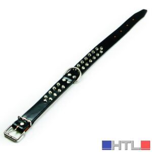 Utilia Pet COLLARE IN CUOIO FODERATO CON DOPPIE BORCHIE cm. 60x3,0 col. Assortiti