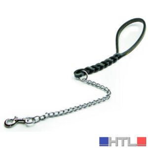 Utilia Pet GUINZAGLIO IN CUOIO DOPPIA TRECCIA CON CATENA cm. 60 col. Assortiti