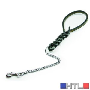 Utilia Pet GUINZAGLIO IN CUOIO TRIPLA TRECCIA CON CATENA cm. 60 col. Assortiti