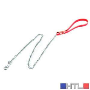 Utilia Pet MANICO IN CUOIO CON CATENA  cm. 90 (maglia piccola) col. Assortiti  (confezione da 6)