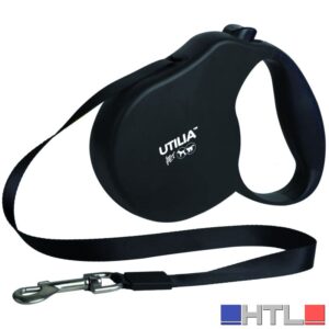 Utilia Pet GUINZAGLIO RETRATTILE A NASTRO  SMALL mt. 4 per cani fino a kg. 11 col. Nero
