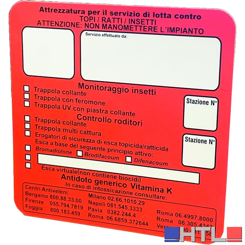 CARTELLO INDICATORE PER PORTAESCA TOPICIDA
