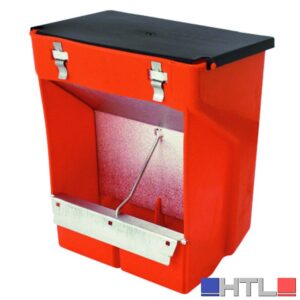 MANGIATOIA TRAMOGGIA PER CONIGLI A 2 SCOMPARTI CON COPERCHIO cm. 23x13x26 h