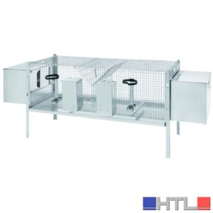 GABBIA DOPPIA PER CONIGLI CON FONDO A RETE cm. 120x50x65 h