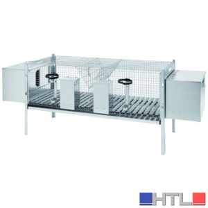 GABBIA DOPPIA PER CONIGLI CON FONDO IN PLASTICA cm. 120x50x65 h