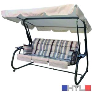 Tata Linda DONDOLO LETTO MARTYNICA A 3 POSTI cm. 200x120x170 h fantasia a strisce