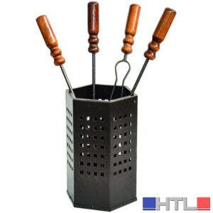 ATTREZZATURE PER CAMINETTI ''ORTE'' 5 pezzi, ø cm. 20x50 h