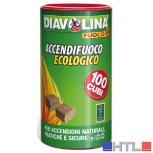Diavolina ACCENDIFUOCO NATURALE BOX 100 cubetti (confezione da 6)