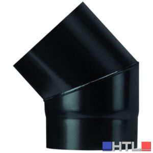 Save GOMITO 45° PER STUFA A LEGNA PORCELLANATO PLUS LIGHT Col. Nero opaco Ø cm. 12