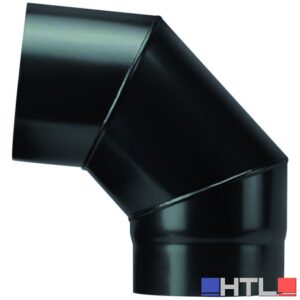 Save GOMITO 90° PER STUFA A LEGNA PORCELLANATO PLUS LIGHT Col. Nero opaco Ø cm. 12
