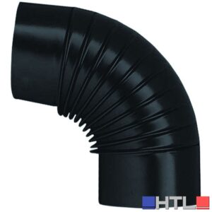 Save GOMITO 90° PER STUFA A LEGNA PORCELLANATO CLASSIC Col. Nero Ø cm. 10 (confezione da 12)