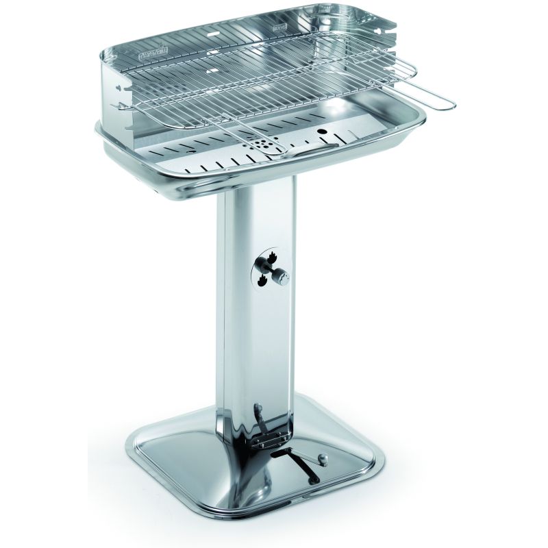 Ompagrill BARBECUE INOX 60-40 VENUS PRO SYSTEM griglia acciaio cromato cm. 60,5x33 - H cm. 89 - immagine 2