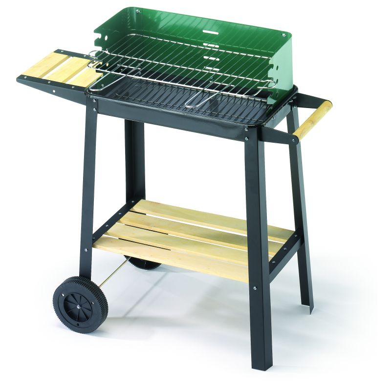 Ompagrill BARBECUE 50-25 GREEN/W griglia acciaio cromato cm. 50x25x77 h - immagine 2