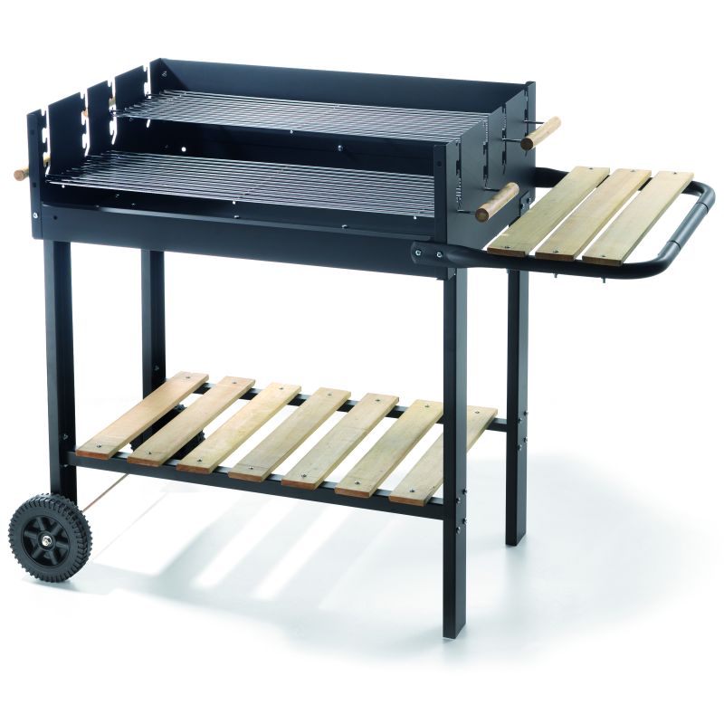 Ompagrill BARBECUE 70-47 ECO doppia griglia acciaio cromato cm. 70x45x72 h - immagine 2