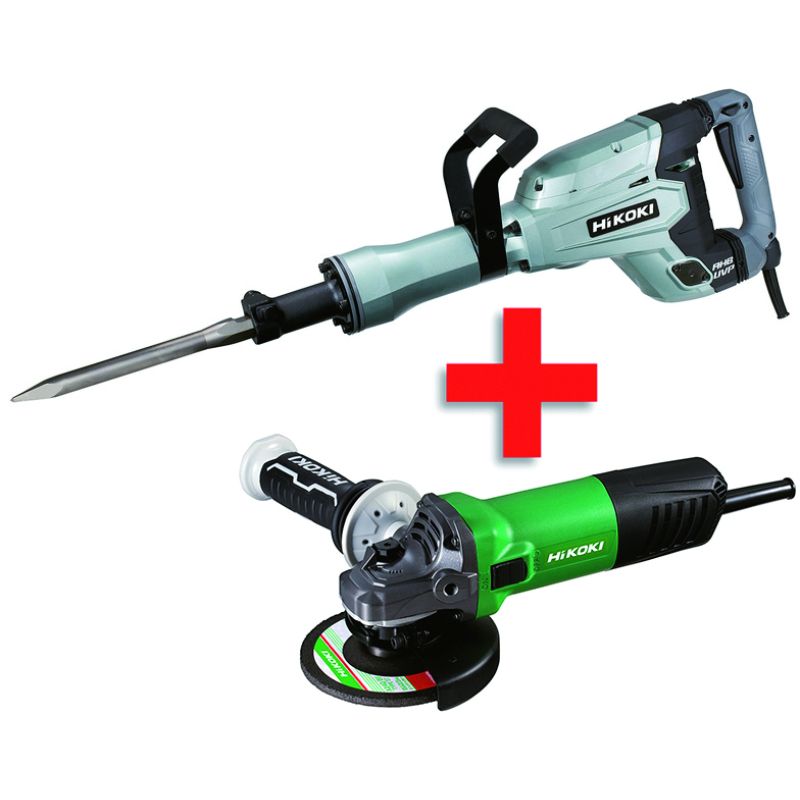 HIKOKI MARTELLO DEMOLITORE H65SB3 1.340W + SMERIGLIATRICE G13SWA 1.100W - immagine 2