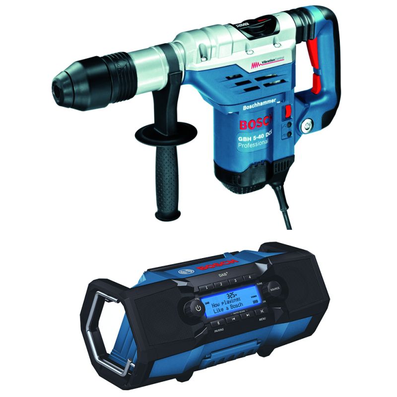 Bosch MARTELLO PERFORATORE GBH 5-40 DCE 1.150 W + RADIO GPB 18V-2 SC - immagine 2
