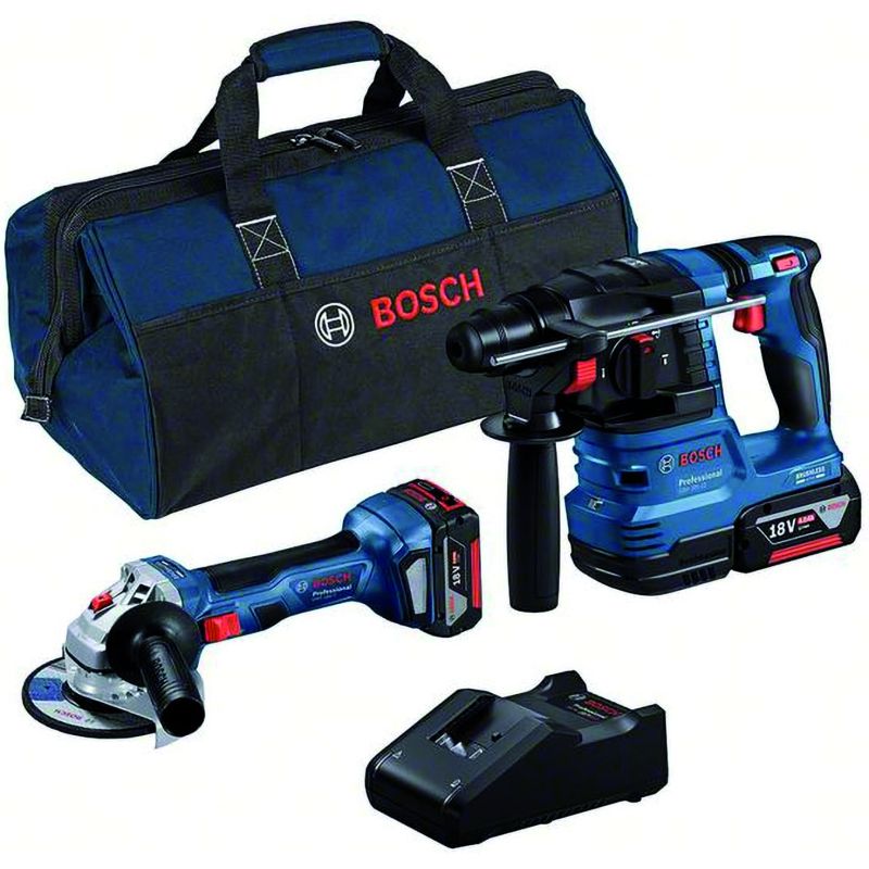 Bosch KIT Minismerigliatrice GWS 18V-7 + Martello GBH 18V-22 + Set ricarica - immagine 2