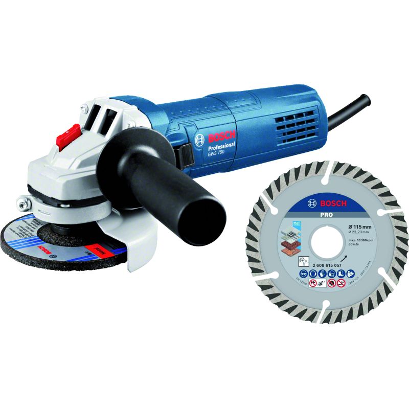 Bosch SMERIGLIATRICE ANGOLARE GWS 750+ DISCO DIAMANTATO OMAGGIO - immagine 2