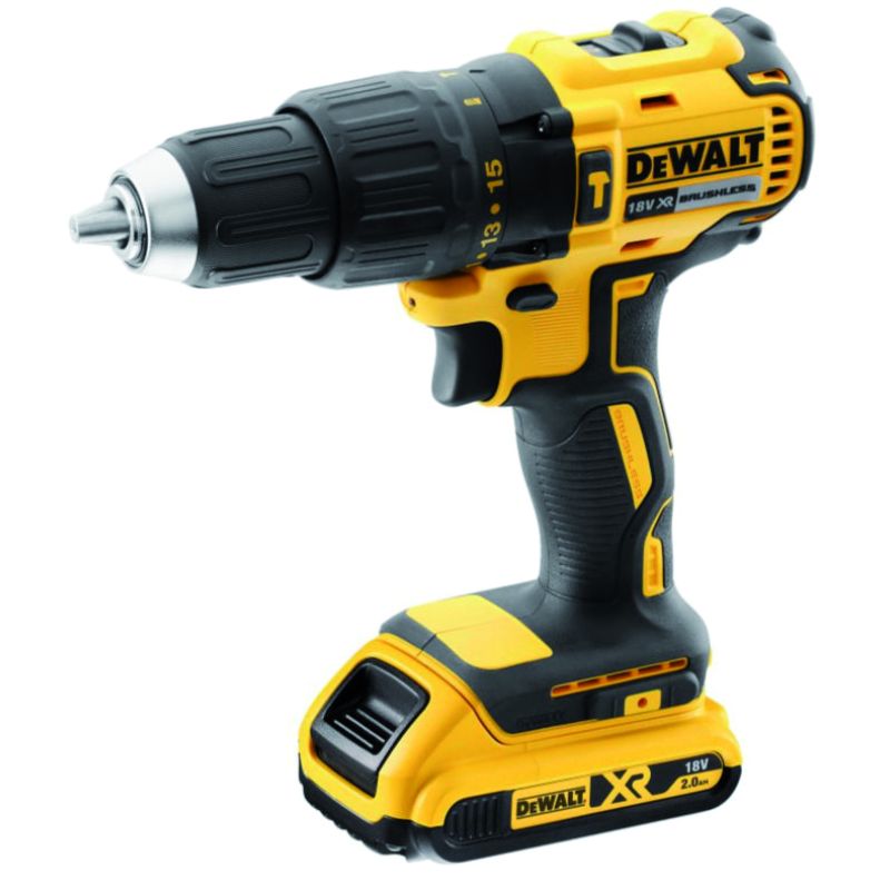 DeWalt TRAPANO AVVITATORE CON PERCUSSIONE 18V DCD778D2T-QW 2 batterie 2,0 Ah in valigetta Tstak - immagine 2