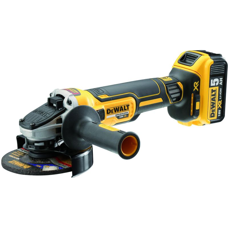DeWalt SMERIGLIATRICE ANGOLARE BRUSHLESS 18V DCG405P2-QW 125mm,2 batterie 5,0 Ah,valigetta Tstak - immagine 2