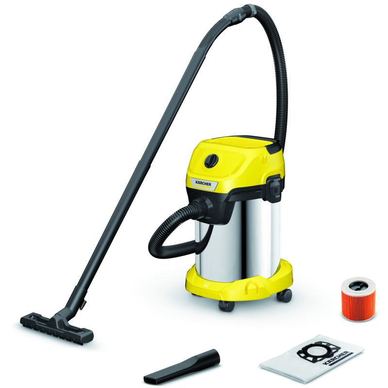 Karcher BIDONE ASPIRA SOLIDI-LIQUIDI WD 3 S V-19/4/20 CORPO ACCIAIO INOX 1.000 W lt. 19 - immagine 2