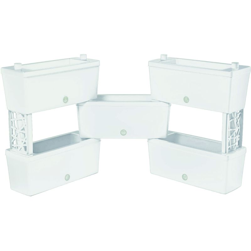 Bama KIT FIORIERA RETTANGOLARE BRICK 5 PZ. Col. Panna cm. 60x23x27 h - immagine 2