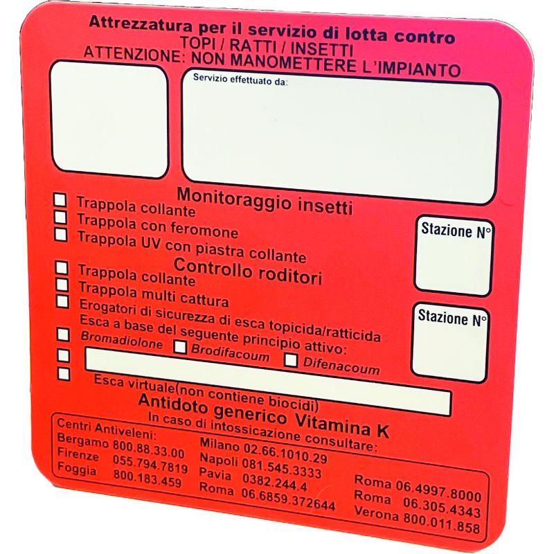 CARTELLO INDICATORE PER PORTAESCA TOPICIDA - immagine 2
