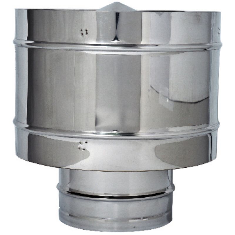 FUMAIOLO FISSO ANTIVENTO INOX Tondo (attacco maschio) Ø cm. 8 - immagine 2