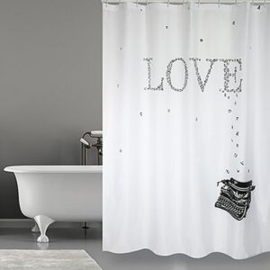 TENDA PER DOCCIA IN TESSUTO POLIESTERE LOVE cm 180x200
