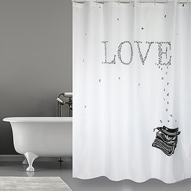 TENDA PER DOCCIA IN TESSUTO POLIESTERE LOVE cm 180x200