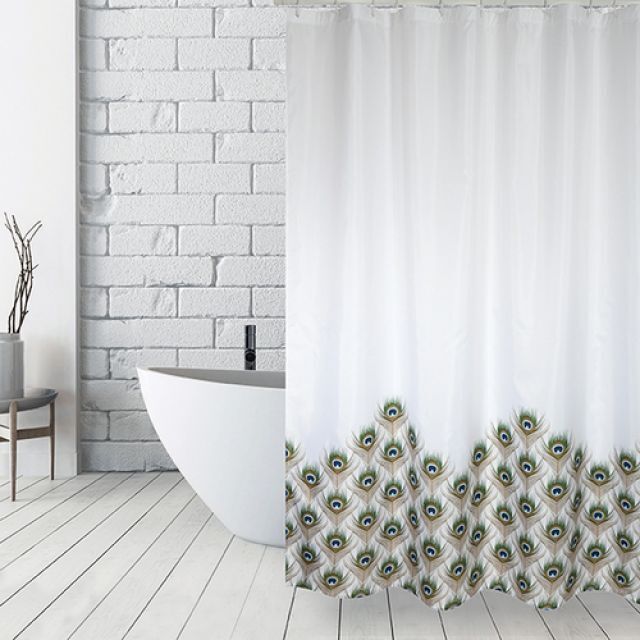 TENDA PER DOCCIA IN TESSUTO POLIESTERE PEACOCK cm 180x200
