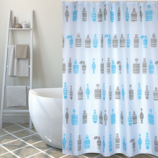 TENDA PER DOCCIA IN TESSUTO POLIESTERE MOSHI cm 180x200 Blu