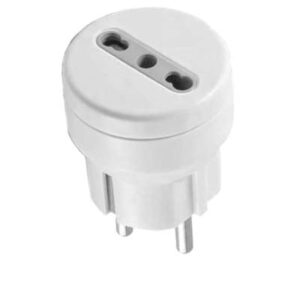 ADATTATORE SEMPLICE SCHUKO/BIVALENTE 16 A spina schuko 2P+T - presa 10/16A 2P+T pz. 1 (Confezione da 25 pezzi)