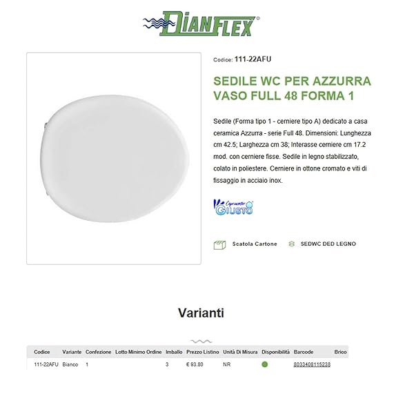 Copriwater per Azzurra Vaso Full 48 - immagine 3