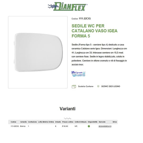 Copriwater per Catalano Vaso Igea - immagine 3