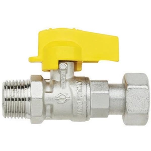 Rubinetto a sfera diritto per gas con levetta Normgas M-girello F 1/2" x 1/2"