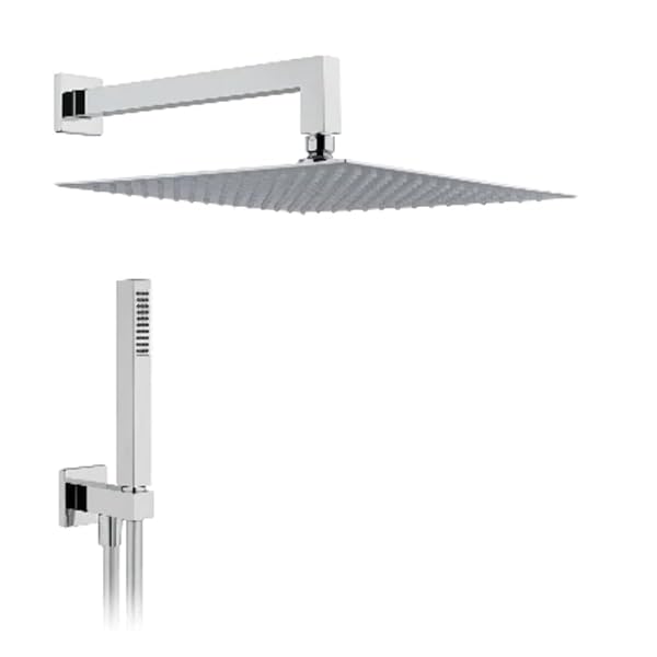 VICAR Kit SOFFIONE Doccia Quadro Lunghezza 250 x 250 Braccio Lunghezza 350 mm